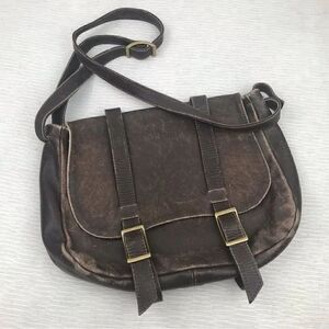 100% All Leather Hand Crafted Made in USA Brown Leather Satchel Bag